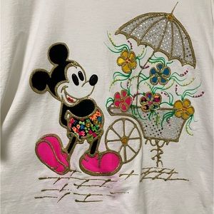 Vintage Disney Originals Disney Parks Puffer Paint Mickey Mouse Flower Cart Tee